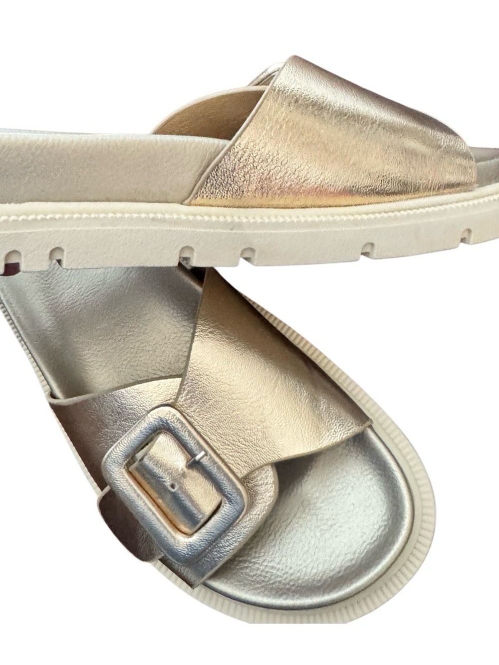 Golden Metallic Flip Flops Mia Women's
